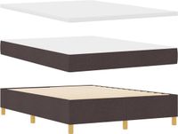 vidaXL Boxspringbed met kussens, donkerbruin, 200 x 140 cm, stof