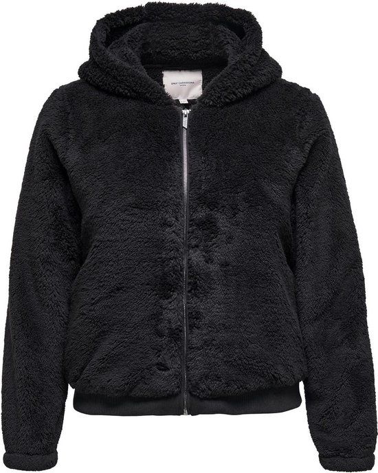ONLY CARMAKOMA Dames Gewatteerde Jas CARNEWANNA CONTACT SHERPA JCKT OTW NOOS Zwart