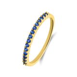 Lucardi Dames Zilveren goldplated ring met zirkonia voor dames - Ring - 925 Zilver - Goudkleurig - 19.50 / 62 mm