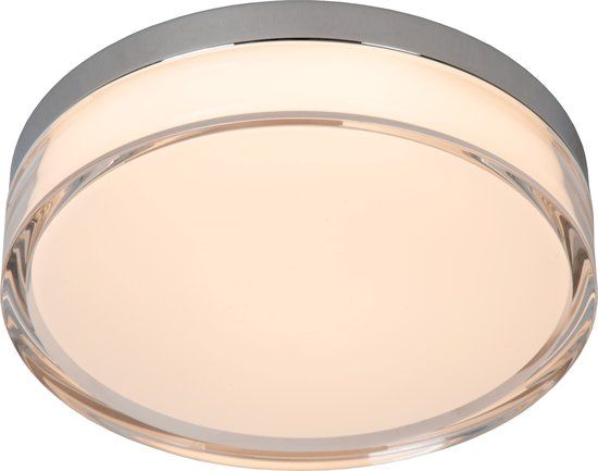Lucide PLANO - Plafonnière Badkamer - Ø 23 cm - LED Dimbaar - CCT - 1x11W 2700K/4000K - IP44 - Opaal