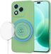 Techsuit Hoesje geschikt voor HONOR 400 Lite - Soft Flex Silicone Back Cover - Geschikt voor MagSafe - Mint Green