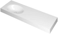 Wastafel INK Smooth Wastafel Polystone Links Zonder Kraangat - 1400x450x90 mm - Glans Wit