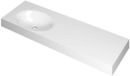 Wastafel INK Smooth Wastafel Polystone Links Zonder Kraangat - 1400x450x90 mm - Glans Wit