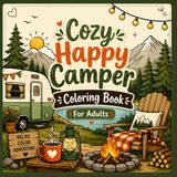 Cozy Happy Camper Coloring Book for Adults