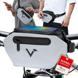 Valkental Sacoche de vélo et banane 3-en-1, Imperméable & réfléchissant, 4L, Noir/Réfléchissant