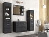 MADRID Ensemble de salle de bain complet 6 portes graphite