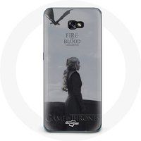 Maniacase Samsung Galaxy A3 2016 Hoesje Game of Thrones Seizoen 8 Daenerys Targaryen Vuur en Bloed De IJzeren Troon Grijs Logo
