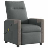 vidaXL Fauteuil de massage tissu gris foncé réglable