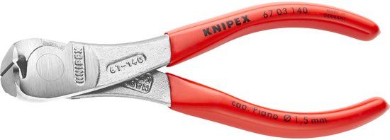 Knipex Kracht-Voorsnijtang | 145 mm Lengte | Kunststof Bekleed | Verchroomd - 67 03 140