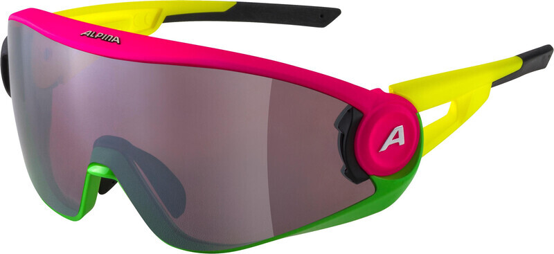 Alpina 5W1NG Q+CM Glasses, pink/green/yellow