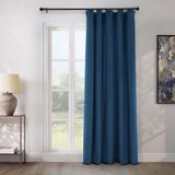 HPD Half Price Drapes Heritage Pluche fluwelen verduisteringsgordijnen voor slaapkamer en woonkamer, 254 cm breed x 213,4 cm lang, 1 paneel, eeuwig blauw
