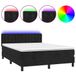 vidaXL Boxspringbed met matras en LED-verlichting, fluweel, zwart, 200x200 cm