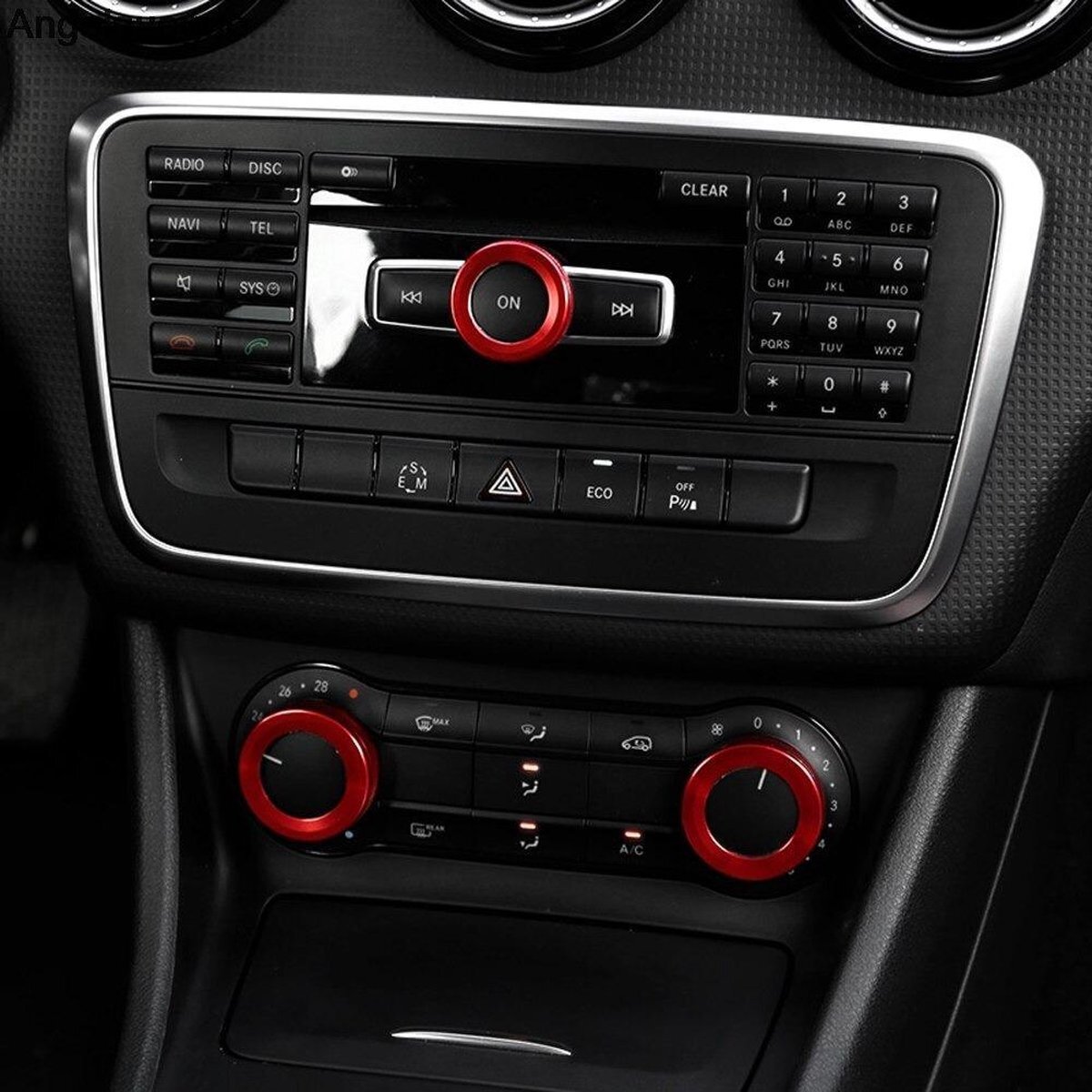 No Name Mercedes A Klasse B Klasse GLA CLA GLC Airco ALU Knoppen Decoratie Rood Accessoires Auto Radio Volume knop AMG