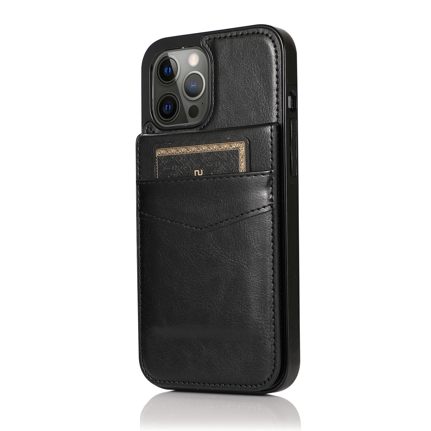 JVS Products iPhone SE 2020 Back Cover Hoesje - Pasjeshouder - Leer - Portemonnee - Flipcover - Apple iPhone SE 2020 - Zwart