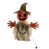 SHX Hopende kleine pompoenman SHXHD2427 | Halloween-decoratie met beweging en geluid | 40 cm lopende pompoen met geluidseffecten