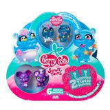 Cherry Pets Sweet Twins Series Multipack Happy Hippos, bevat 6 Cherry Pets verzamelfiguren (2 met kristal- en glittereffect + 2 verrassingen), 3 x 4 stuks