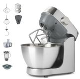 Merkloos Kneedmachine met glasmixer - Keukenmachine Keukenrobot - 1000 W - 4,3 liter - Roestvrij staal met accessoireset
