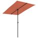 Syfax Parasol met aluminium paal 2x1,5 m terracottakleurig