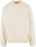 Build Your Brand Sweatshirt Loose Fit Katoen Ronde Hals Lange Mouw Wit Zand M