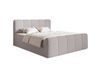 Continental bed 200x200 with topper, in taupe terry cloth