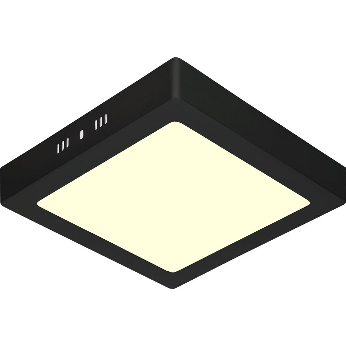 BES LED LED Downlight - 18W - Warm Wit 3000K - Mat Zwart - Opbouw - Vierkant - Aluminium - 225mm