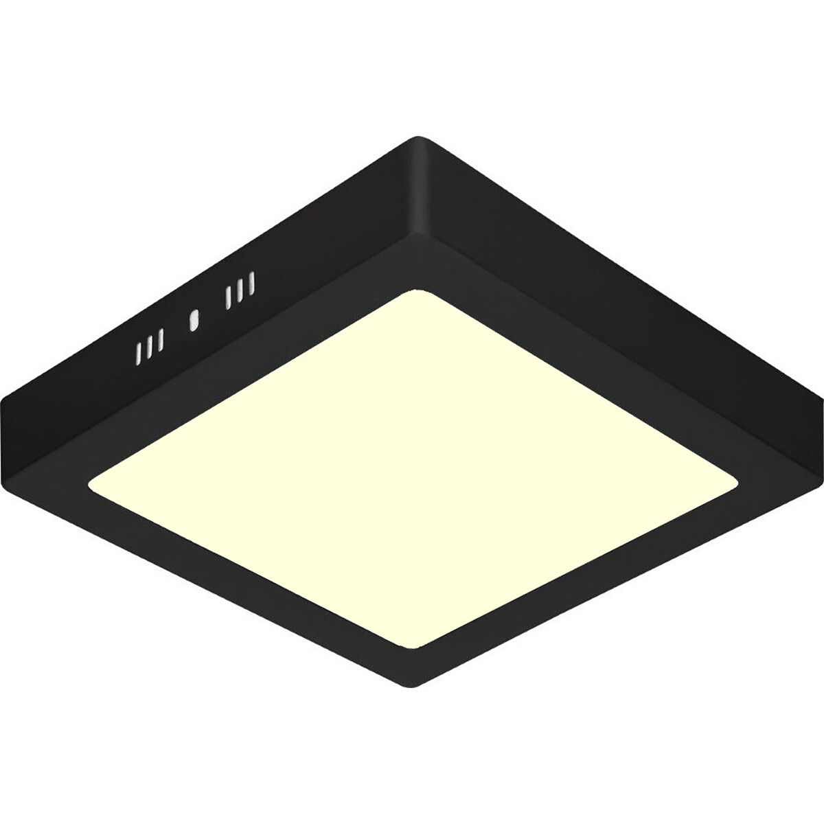 BES LED LED Downlight 18W - Warm Wit 3000K - Mat Zwart - Vierkant - 225mm
