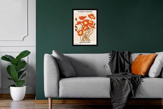 Fotolijst incl. Poster - Bloemen - Pastel - Quotes - Barcelona - Vintage - 20x30 cm - Posterlijst