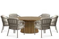 Santika Furniture Santika Miyora/Fungo 180 cm dining tuinset 7-delig