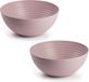 Plasticforte Serveerschaal/saladeschaal - 2x - D25 x H10.5 cm - kunststof - roze - 3500 ml