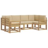 vidaXL Buiten bankenset 6 st Wit en Beige