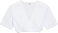 s.Oliver Blouse V-hals Korte mouw Gebloemd Wit Katoen Regular Fit Vrouwen 42