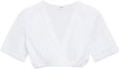 s.Oliver Blouse V-hals Korte mouw Gebloemd Wit Katoen Regular Fit Vrouwen 42