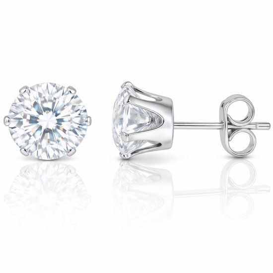 LGT JWLS LGT Jewels Stud oorbellen Edelstaal Classic Round Transparent 8mm
