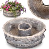 sarcia.eu Grijze WILGEN bloempot, ronde BLOEMPOT voor planten met FOLIE, rand 30x10 cm