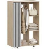 HOMCOM Kledingkast voor slaapkamer, mobiel, 4 wielen, 80 x 40 x 128 cm