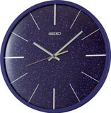 Seiko QXA828A wandklok, quartz, met blauwe wijzerplaat en stille gang
