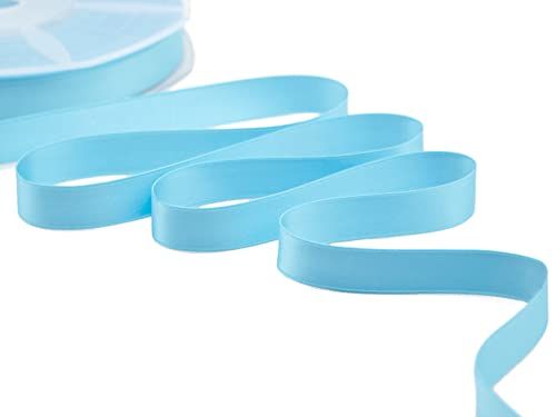 Furlanis - Dubbel satijnen lint - turquoise - 16 mm x 25 m