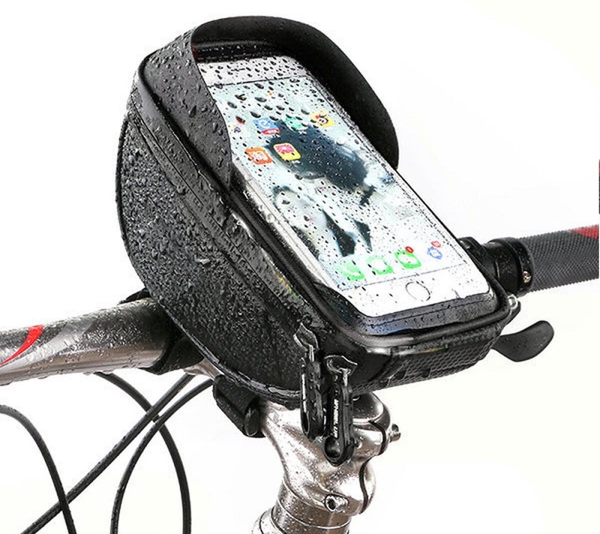 LuxeBass Telefoonhouder fiets | Fietshouder telefoon | Waterproof & met opbergvak - LB440