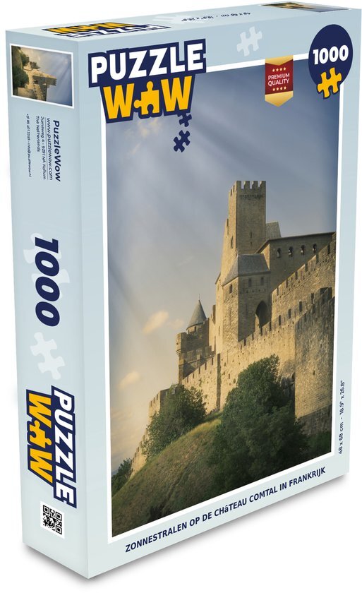 MuchoWow Puzzel Carcassonne - Zon - Kasteel - Legpuzzel - Puzzel 1000 stukjes volwassenen