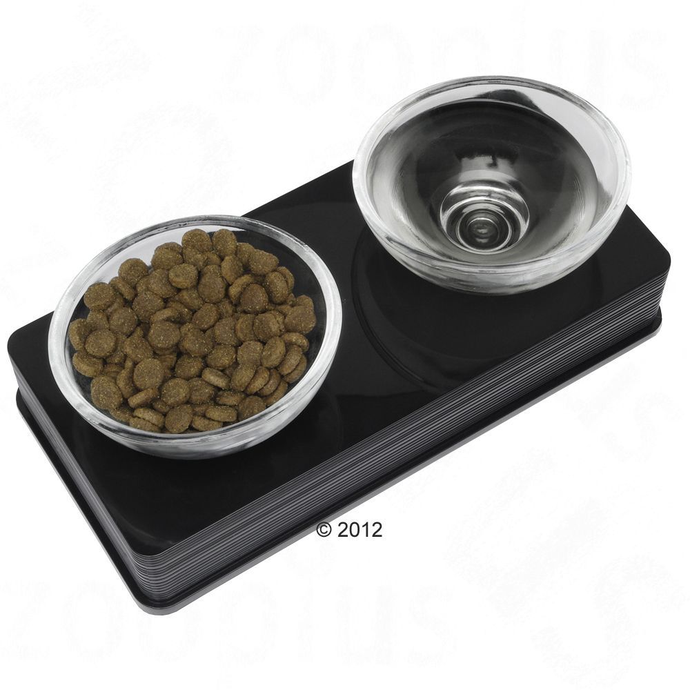 Catit Design Glass Diner Zwart - 2 x 200 ml, Ø 12 cm