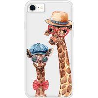 Apple iPhone 8 Funny girafe Verstevigd hoesje met sublimatie bedrukking