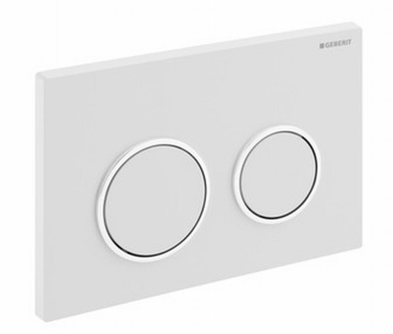 Geberit Omega20 bedieningsplaat Omega20 DF kunststof 21.2x14.2cm boven/frontbediend glans/mat/glans chroom 115085kh1