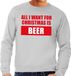 Bellatio Decorations Shoppartners Bv Foute kersttrui / sweater All I Want For Christmas Is Beer grijs voor heren - XL