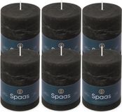 Spaas Rustieke Stompkaarsen - Zwart - 80/110mm - 6 stuks