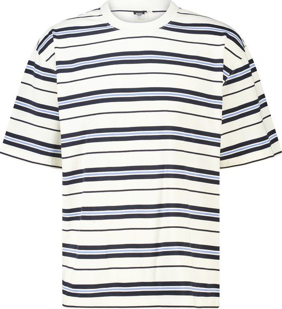 America Today T-shirt Eldon Blauw/Wit Gestreept Katoen Maat M