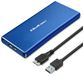 Qoltec Boîtier en aluminium | Pochette M.2 SSD | SATA | NGFF | USB 3.0 | Bleu