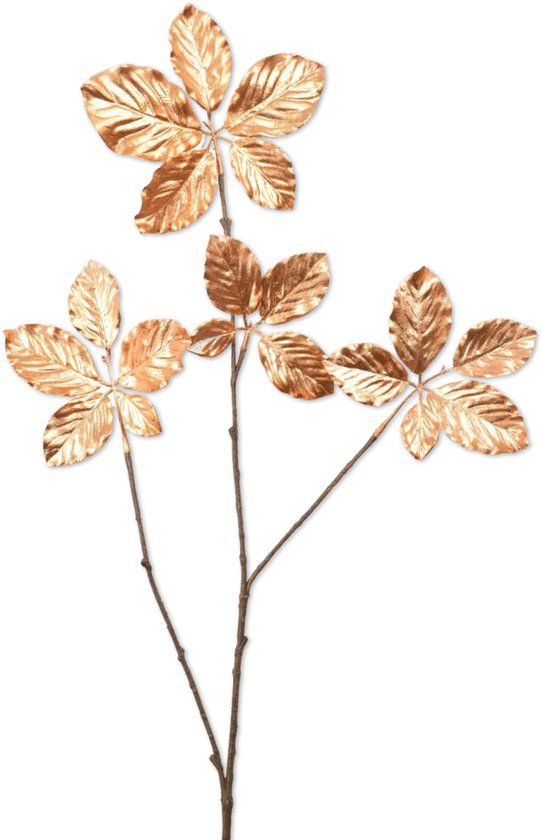 Viv! Home Luxuries Decoratie bladtak - kunstbloem - goud - 87cm
