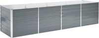 vidaXL Verhoogde Plantenbak - 320x80x77 cm - Gegalvaniseerd Staal - Grijs