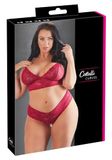 Cottelli Collection Lingerie Set met Open String – Rood – Maat 3XL