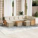Maison Exclusive - Ensemble de meubles de jardin 10 pièces avec canapé et coussins, beige, en polyrotin